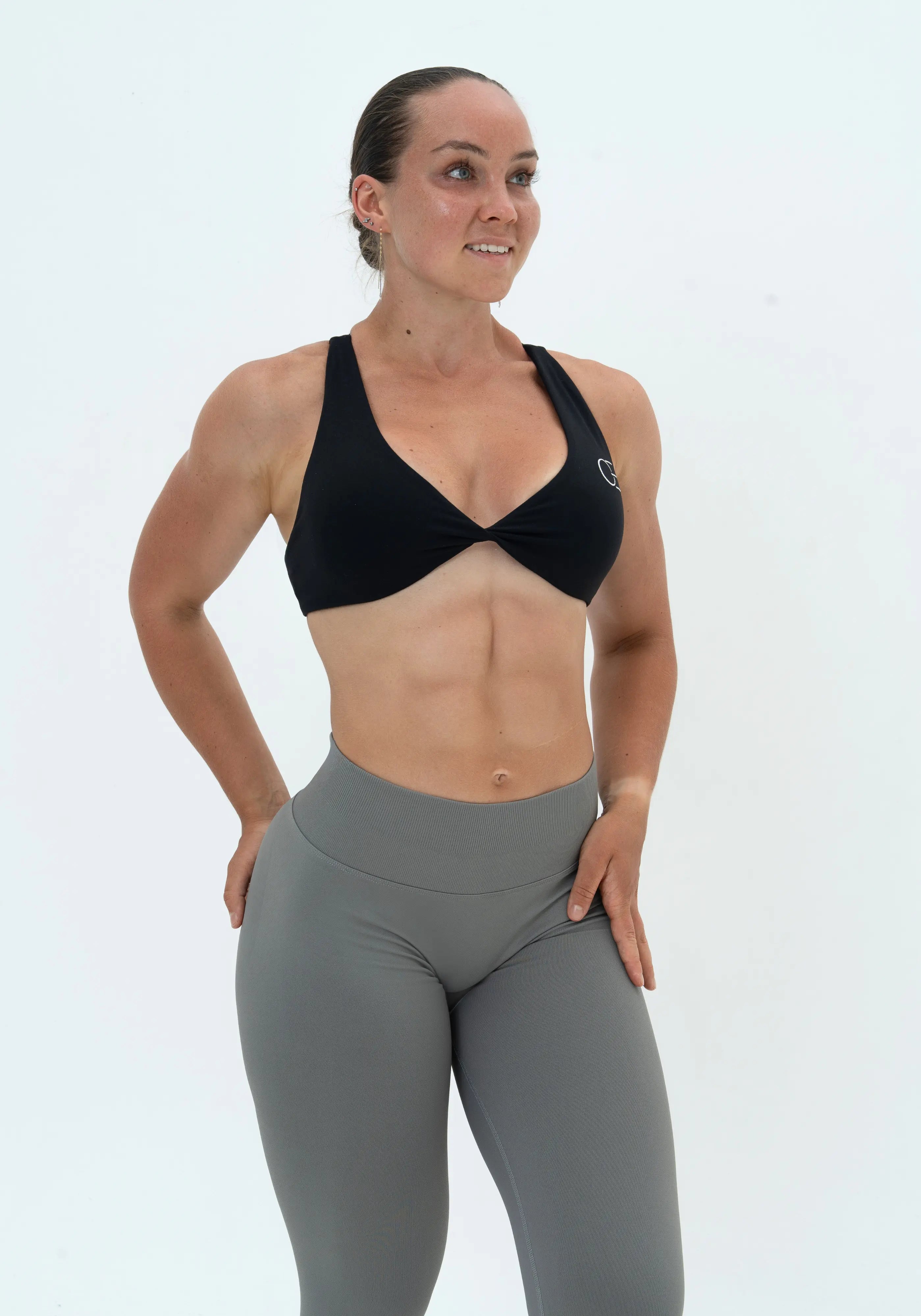 DAVOMI Double Twist Sport-BH - Deep Black