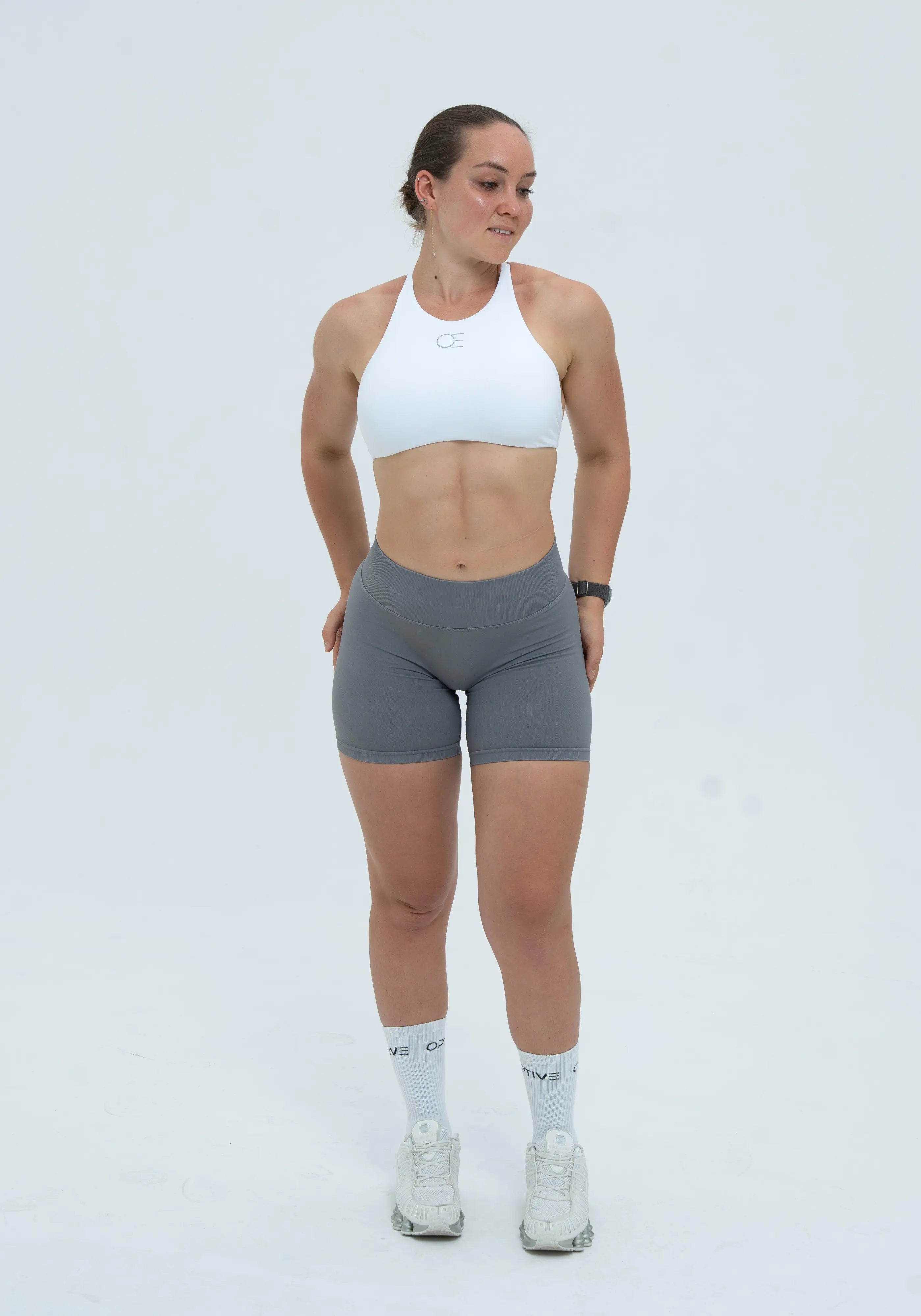 DAVOMI High Neck Sport-BH - Cream White