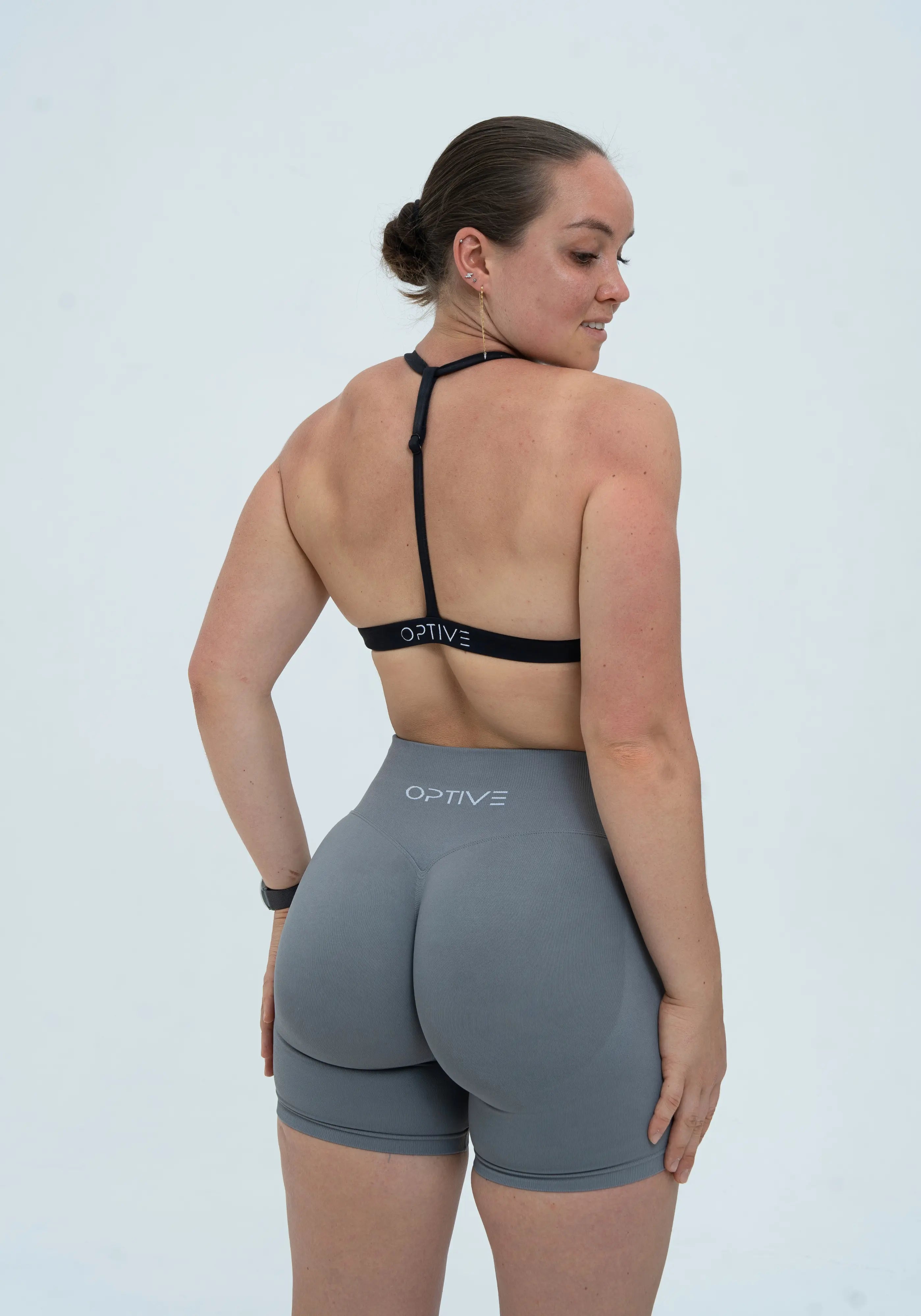 DAVOMI High Neck Sport-BH - Deep Black