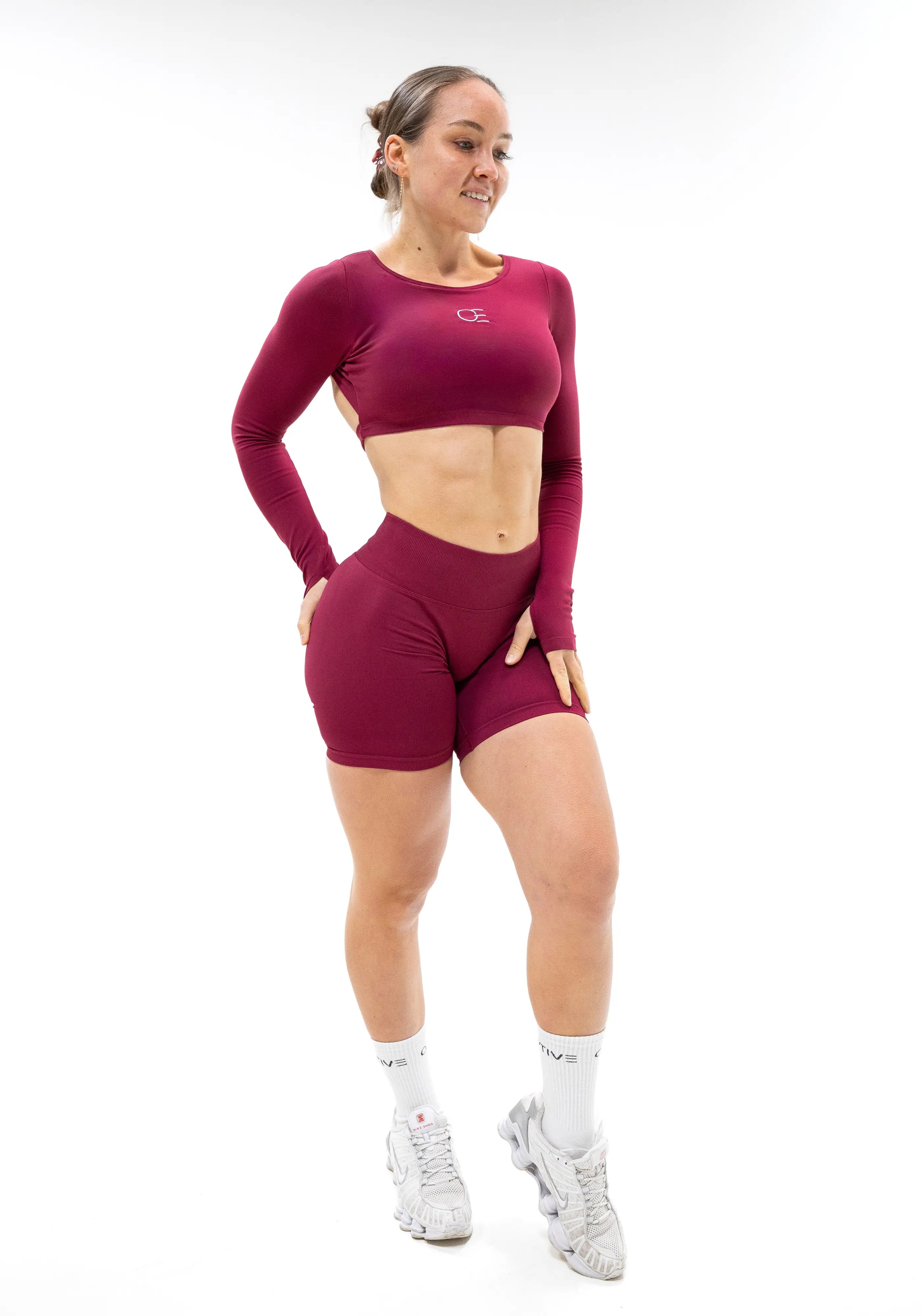 UNITY V-Shape Scrunch Shorts - Bordeaux Red (Limited Edition)