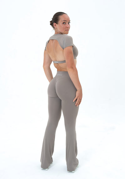DAVOMI Open Back T-Shirt - Dusk Grey