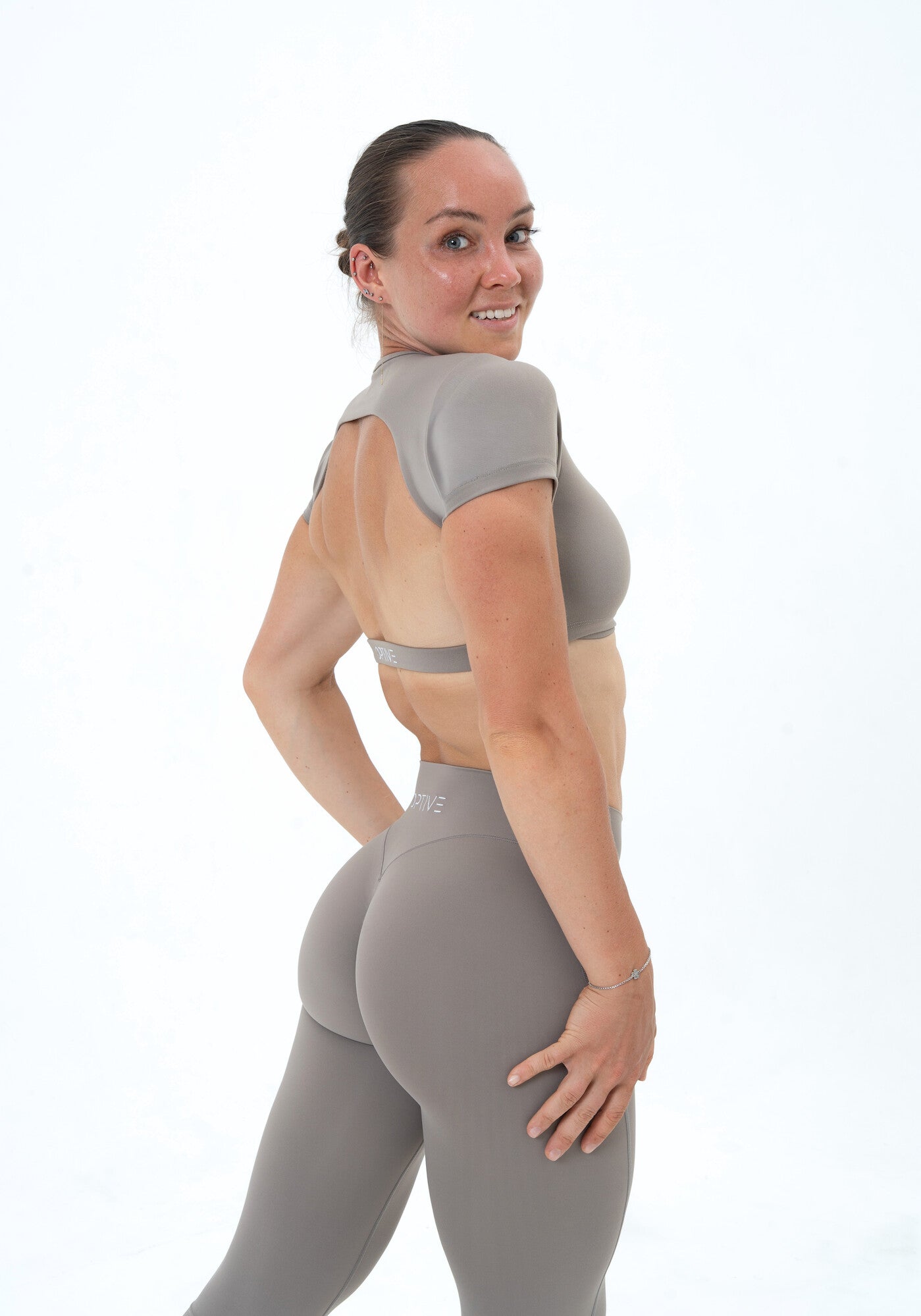 DAVOMI Open Back T-Shirt - Dusk Grey