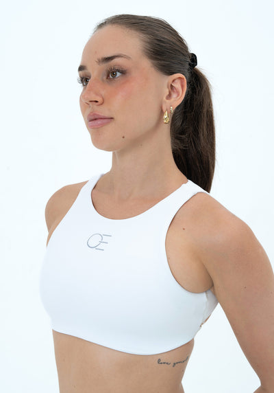 DAVOMI Open Back Top - Cream White