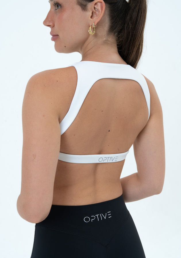 DAVOMI Open Back Top - Cream White
