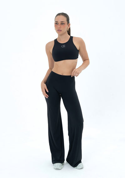 DAVOMI Open Back Top - Deep Black
