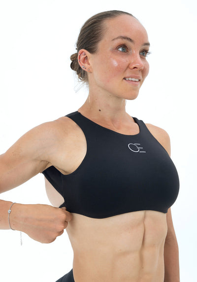 DAVOMI Open Back Top - Deep Black
