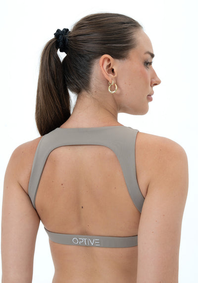 DAVOMI Open Back Top - Dusk Grey