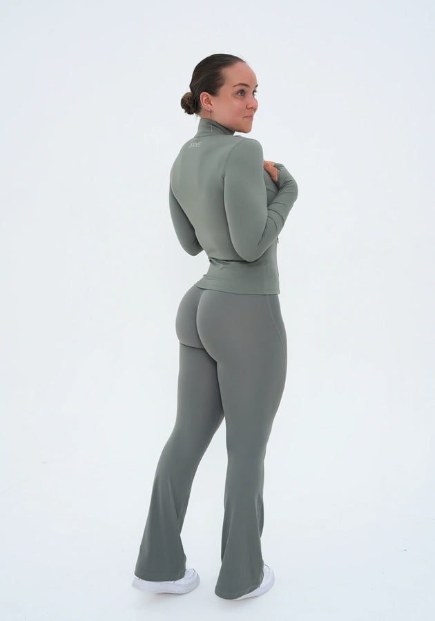 LUXE Flow Zip-Jacket - Sage Khaki