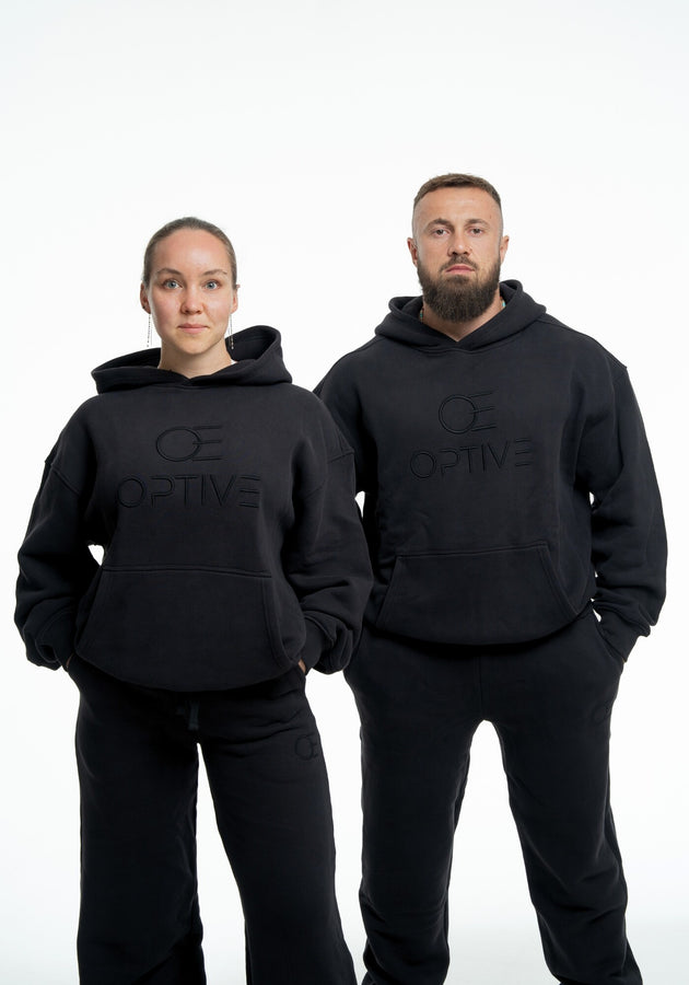 OVERSIZED UNISEX HOODIE - Deep Black