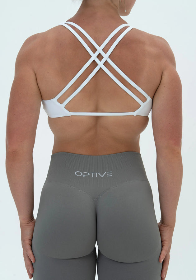 DAVOMI Double Twist Sport-BH - Cream White