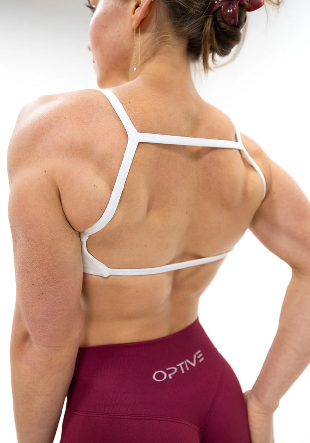 DAVOMI High Neck Strap Sport-BH - Cream White