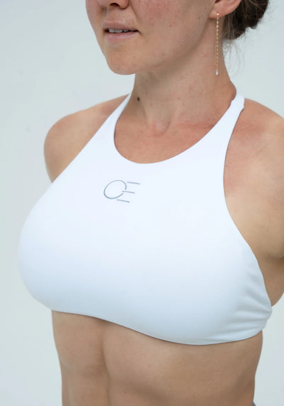 DAVOMI High Neck Sport-BH - Cream White