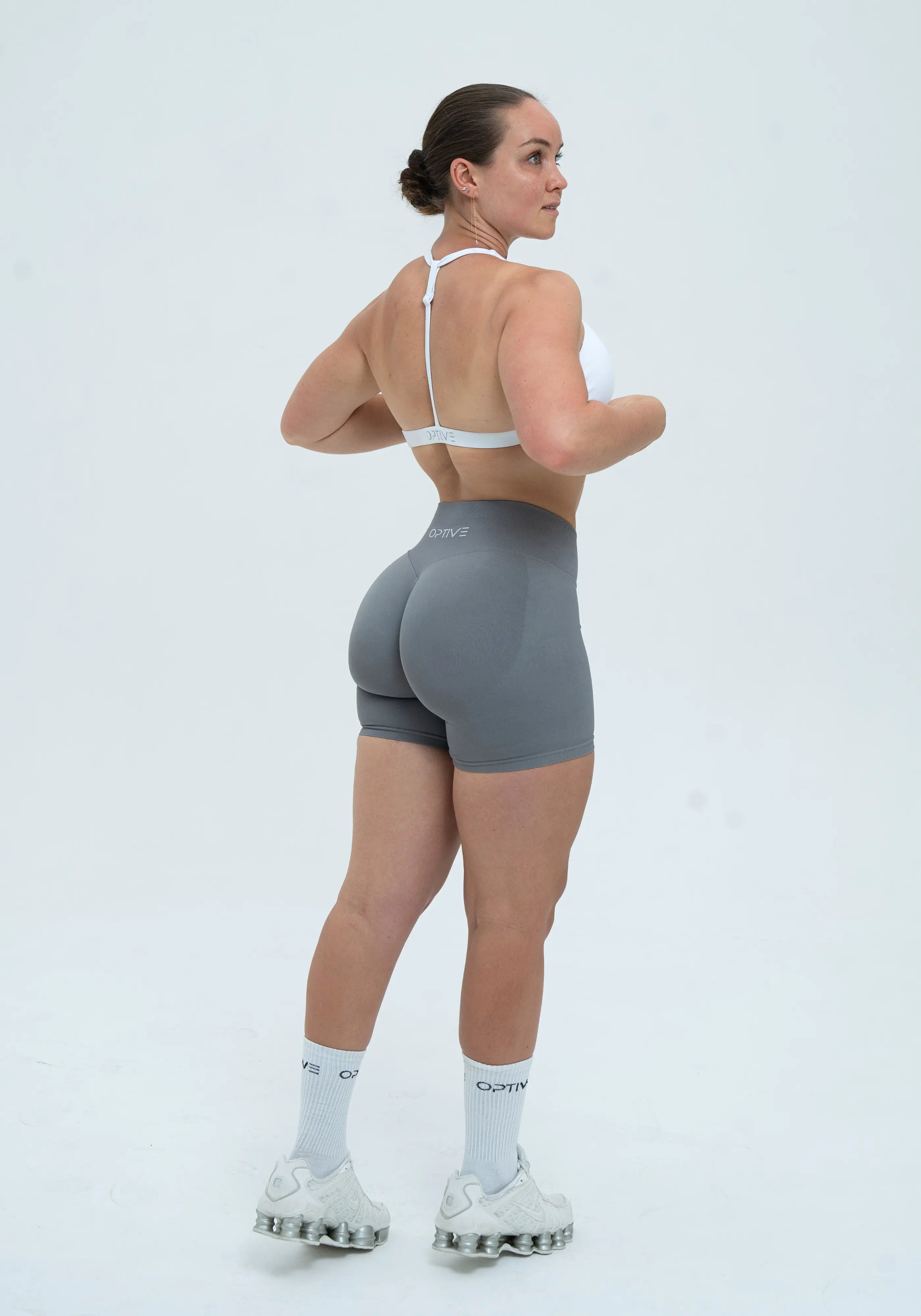 DAVOMI High Neck Sport-BH - Cream White