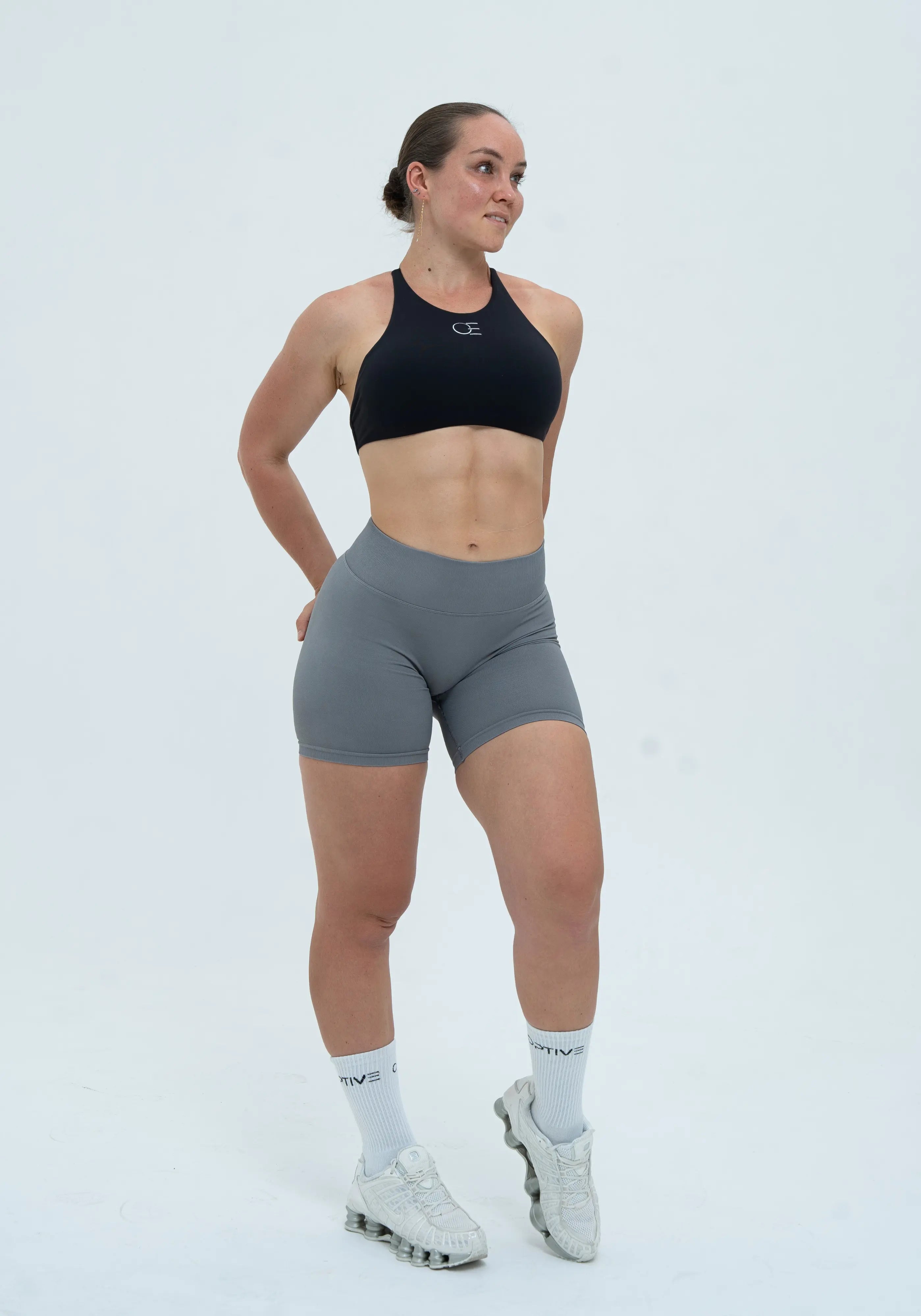 DAVOMI High Neck Sport-BH - Deep Black