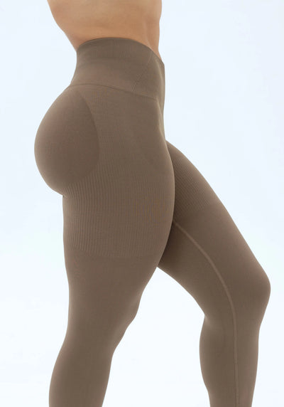 DIVINE Scrunch Leggings - Mocha Brown