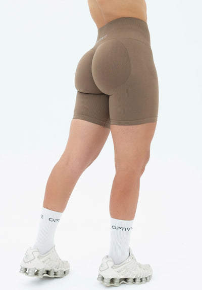 DIVINE Scrunch Shorts - Mocha Brown