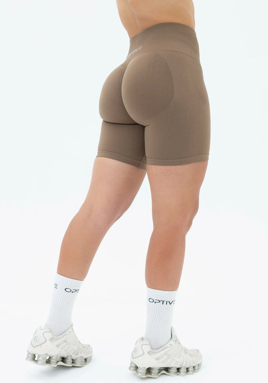 DIVINE Scrunch Shorts - Mocha Brown