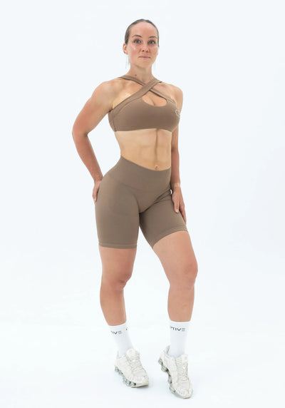 DIVINE Scrunch Shorts - Mocha Brown