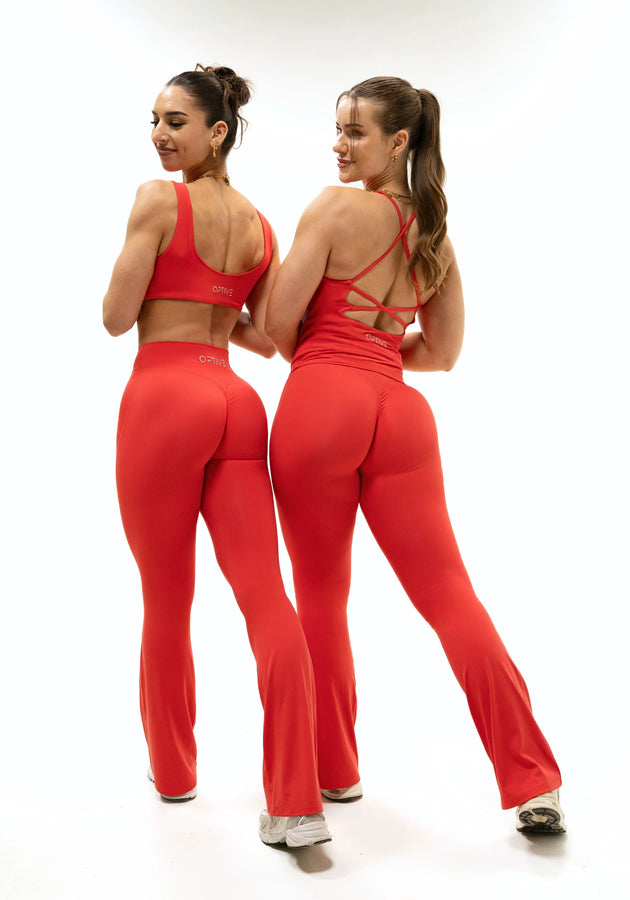 LUXE Sculpt Flared Leggings - Candy Red (Limited Edition)