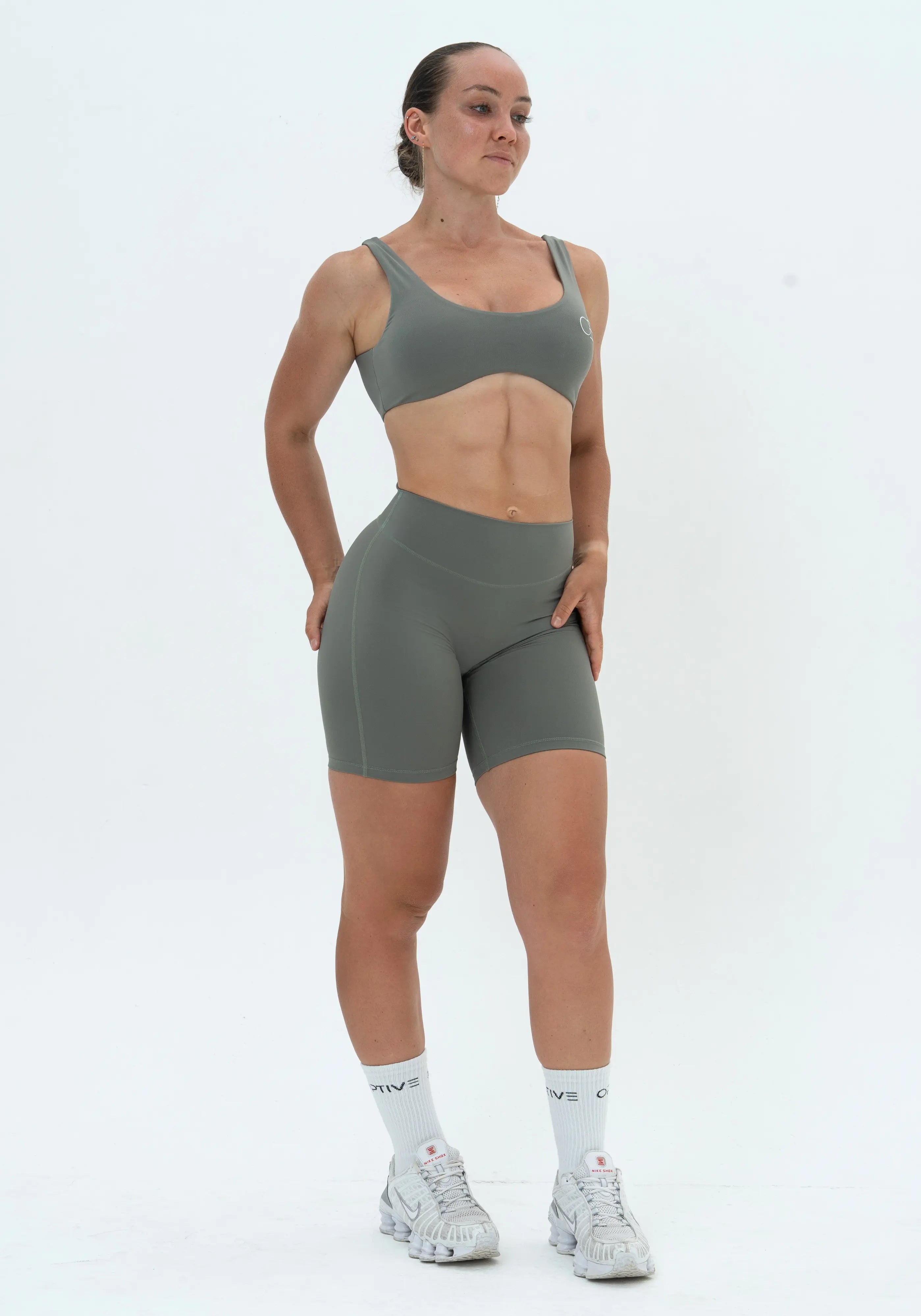 LUXE Sculpt Shorts - Sage Khaki