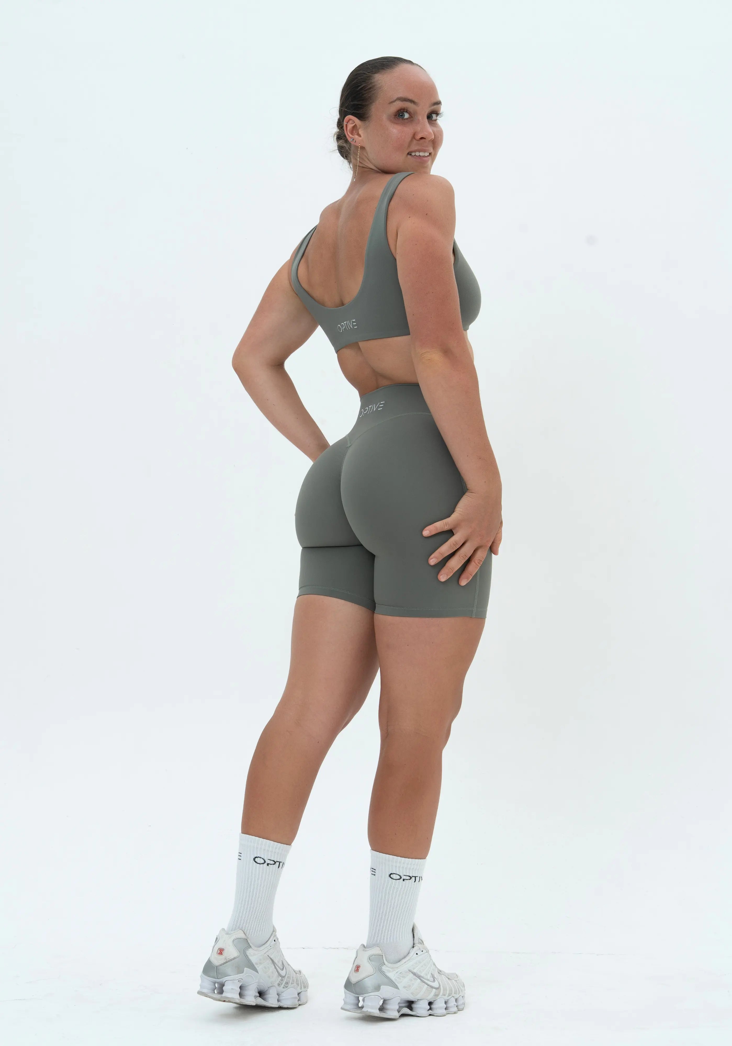 LUXE Sculpt Shorts - Sage Khaki