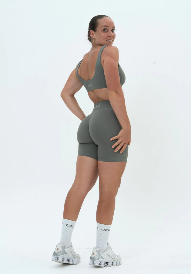 LUXE Sculpt Shorts - Sage Khaki