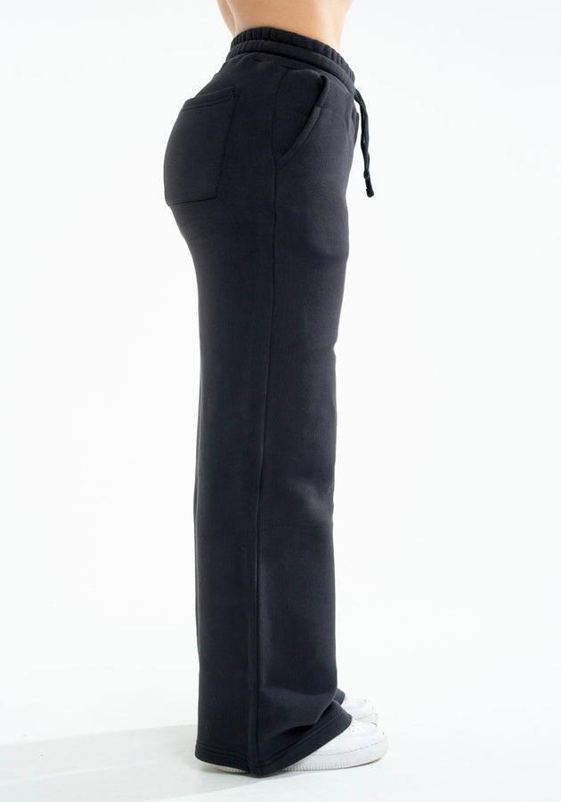 OVERSIZED OPEN LEG JOGGER - Deep Black