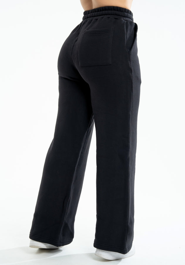 OVERSIZED OPEN LEG JOGGER - Deep Black