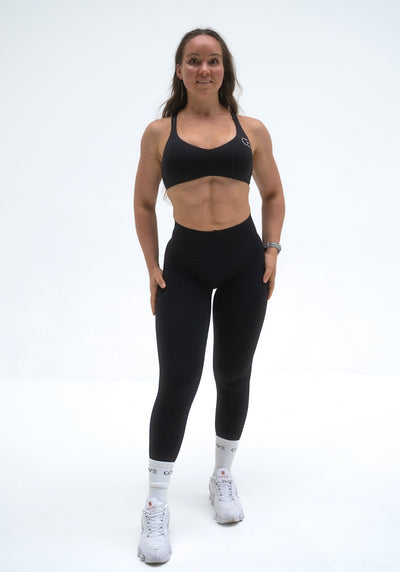 UNITY V-Shape Scrunch Leggings - Deep Black