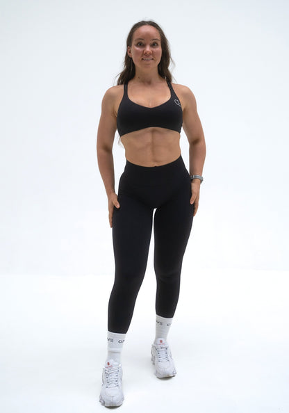 UNITY V-Shape Scrunch Leggings - Deep Black