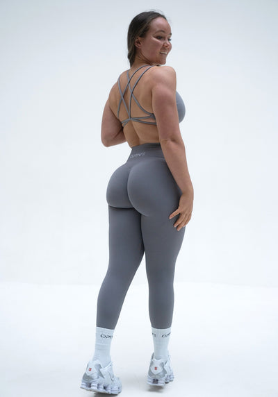 UNITY V-Shape Scrunch Leggings - Steel Grey