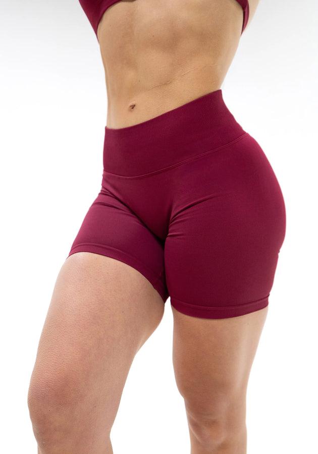 UNITY V-Shape Scrunch Shorts - Bordeaux Red (Limited Edition)