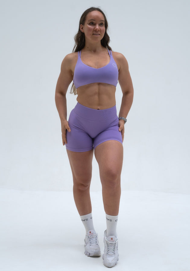 UNITY V-Shape Scrunch Shorts - Lavender Lilac