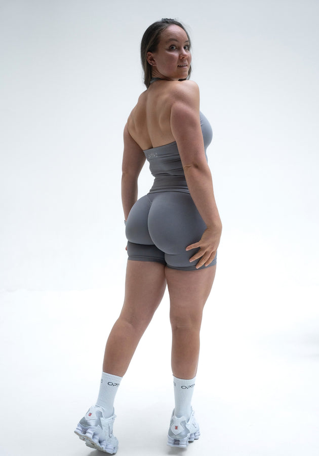 UNITY V-Shape Scrunch Shorts - Steel Grey