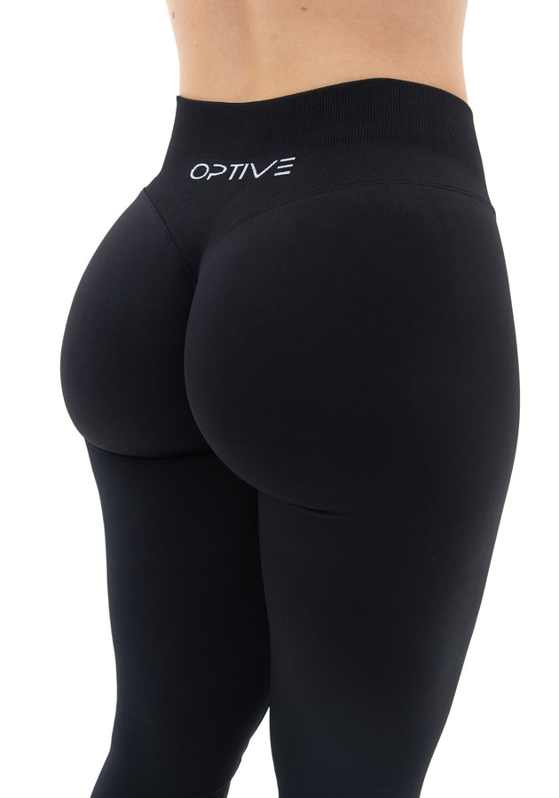 UNITY V-Shape Scrunch Leggings - Deep Black
