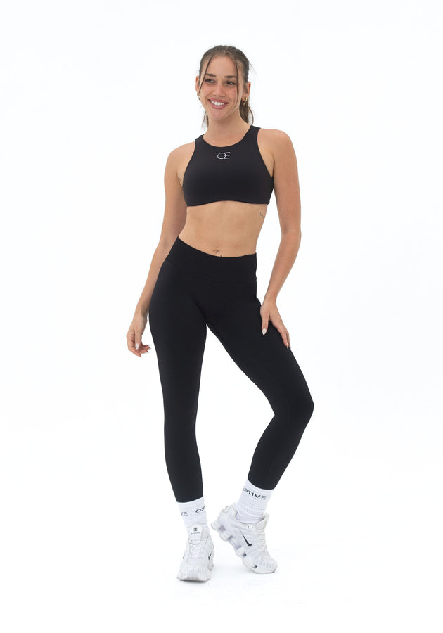 UNITY V-Shape Scrunch Leggings - Deep Black