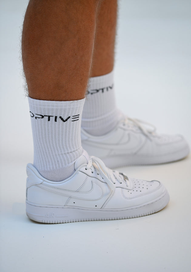 Unisex Crew Socken - White